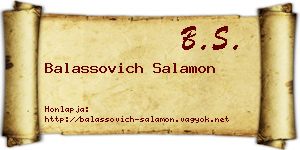 Balassovich Salamon névjegykártya